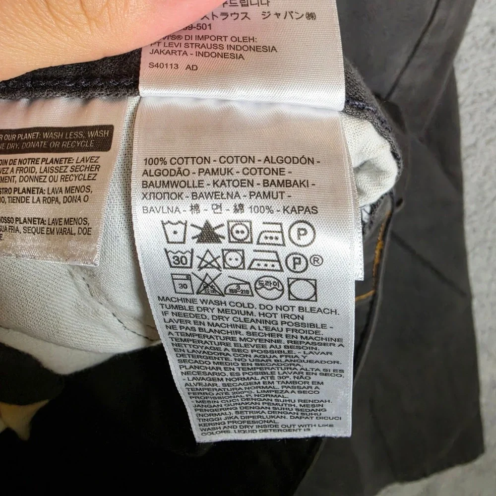 Levis 505 Jeans Mens 36x30 Regular Fit Charcoal Gray Excellent Straight Leg